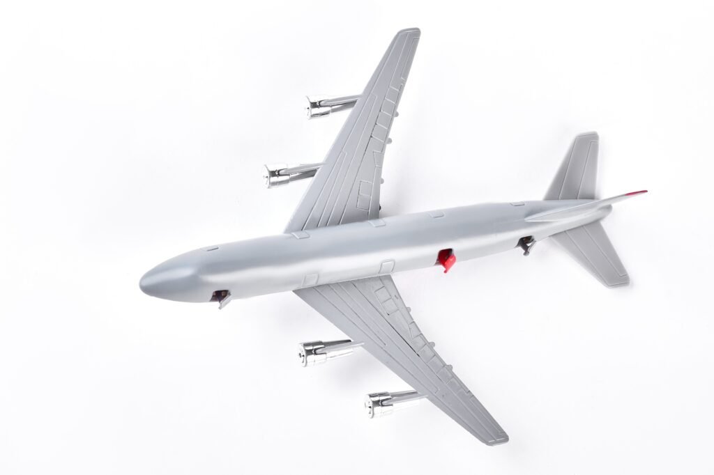 A close up shot of a diecast model plane